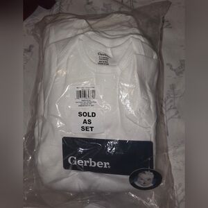 Gerber White Short Sleeve Baby Tees